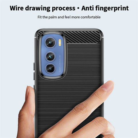 MOFI JK TPU Series-1 for Motorola Edge 30 5G Soft TPU Phone Case Carbon Fiber Brushed Anti-Scratch Cover