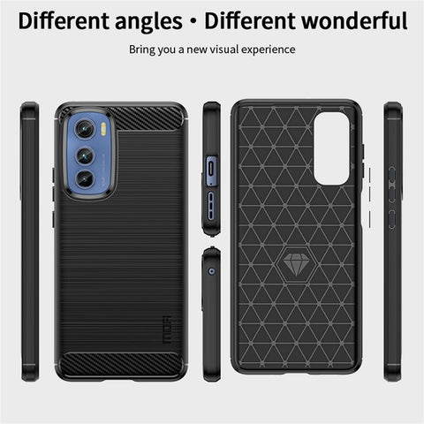 MOFI JK TPU Series-1 for Motorola Edge 30 5G Soft TPU Phone Case Carbon Fiber Brushed Anti-Scratch Cover