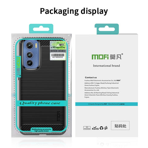 MOFI JK TPU Series-1 for Motorola Edge 30 5G Soft TPU Phone Case Carbon Fiber Brushed Anti-Scratch Cover