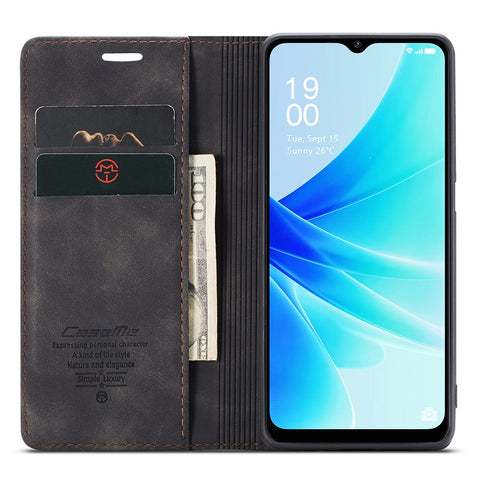 CASEME 013 Series Leather Case for Oppo A57 4G / A57s 4G / A57e 4G / A77 4G / A77s 4G / OnePlus Nord N20 SE 4G Wallet Stand Phone Cover