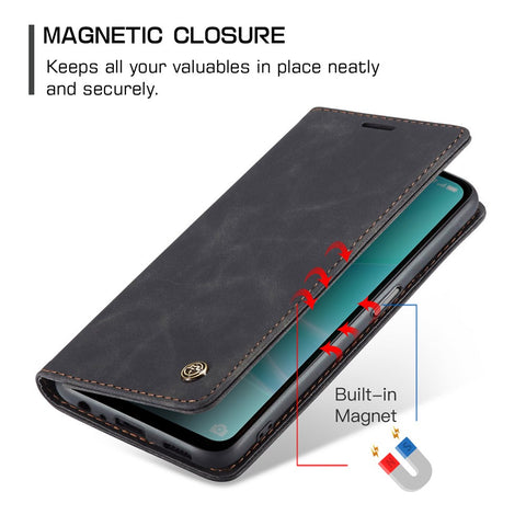 CASEME 013 Series Leather Case for Oppo A57 4G / A57s 4G / A57e 4G / A77 4G / A77s 4G / OnePlus Nord N20 SE 4G Wallet Stand Phone Cover