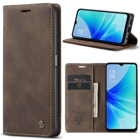 CASEME 013 Series Leather Case for Oppo A57 4G / A57s 4G / A57e 4G / A77 4G / A77s 4G / OnePlus Nord N20 SE 4G Wallet Stand Phone Cover