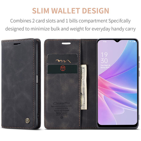 CASEME 013 Series For Oppo A78 5G Multifunction Wallet Phone Case PU Leather Stand Flip Cover