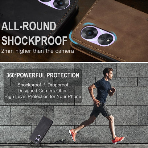 CASEME 013 Series For Oppo A78 5G Multifunction Wallet Phone Case PU Leather Stand Flip Cover