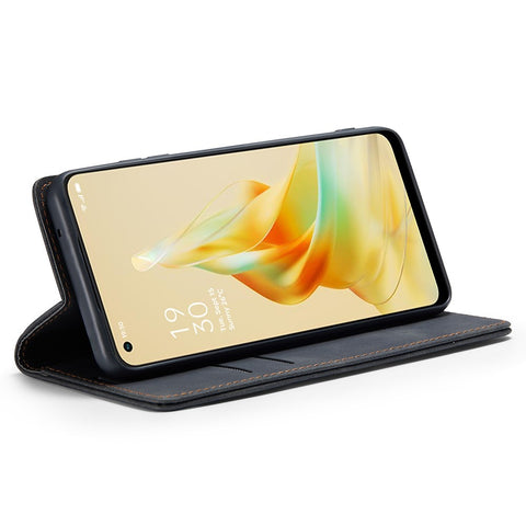 CASEME 013 Series For Oppo Reno8 T 4G Anti-Scratch Phone Cover Wallet PU Leather Coated TPU Shell Stand Flip Case