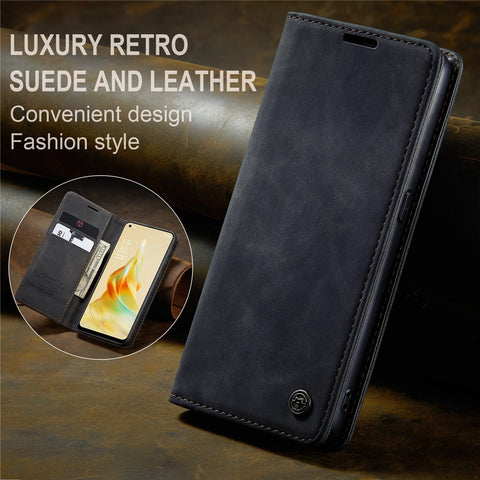 CASEME 013 Series For Oppo Reno8 T 4G Anti-Scratch Phone Cover Wallet PU Leather Coated TPU Shell Stand Flip Case