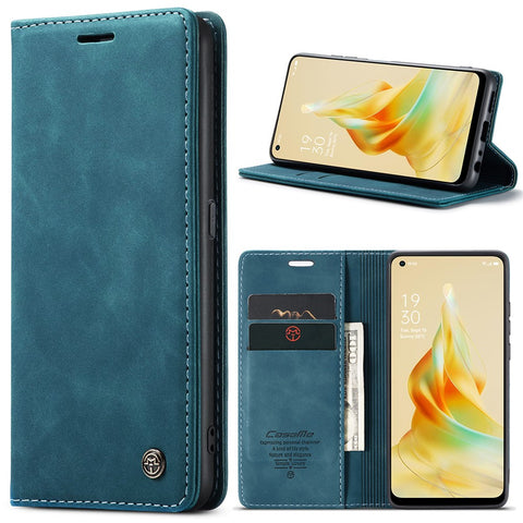 CASEME 013 Series For Oppo Reno8 T 4G Anti-Scratch Phone Cover Wallet PU Leather Coated TPU Shell Stand Flip Case
