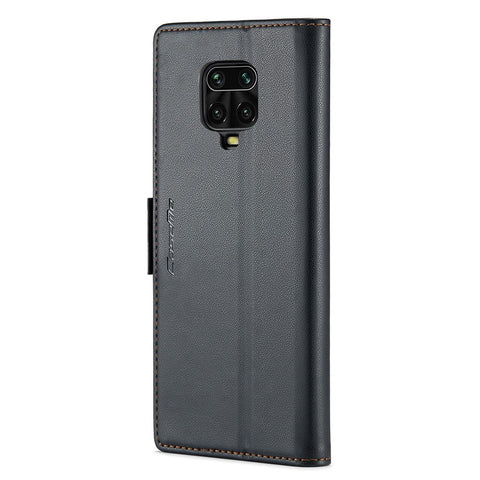 For Xiaomi Redmi Note 9S 4G / Note 9 Pro 4G / Note 9 Pro Max Leather Case CASEME 023 RFID Blocking 3 Card Slot Mobile Cover