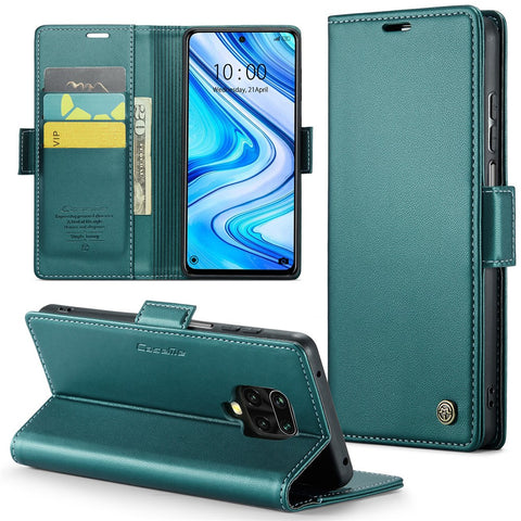 For Xiaomi Redmi Note 9S 4G / Note 9 Pro 4G / Note 9 Pro Max Leather Case CASEME 023 RFID Blocking 3 Card Slot Mobile Cover