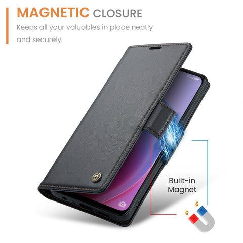 For Oppo A96 4G / A36 / A76 / K10 4G / Realme 9i 4G Leather Case CASEME 023 RFID Blocking 3 Card Slot Mobile Cover