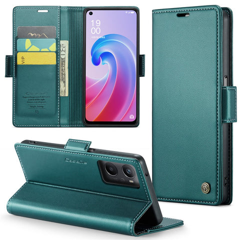 For Oppo A96 4G / A36 / A76 / K10 4G / Realme 9i 4G Leather Case CASEME 023 RFID Blocking 3 Card Slot Mobile Cover