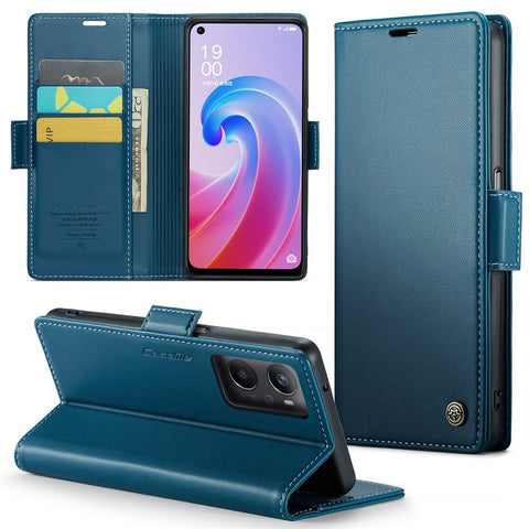 For Oppo A96 4G / A36 / A76 / K10 4G / Realme 9i 4G Leather Case CASEME 023 RFID Blocking 3 Card Slot Mobile Cover