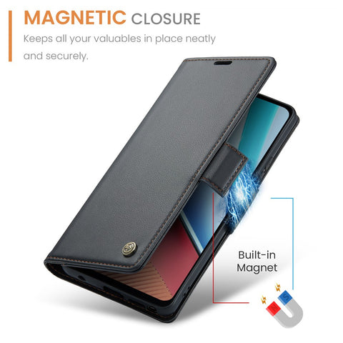 For Motorola Moto G Stylus 5G (2023) Leather Case CASEME 023 RFID Blocking 3 Card Slot Mobile Cover