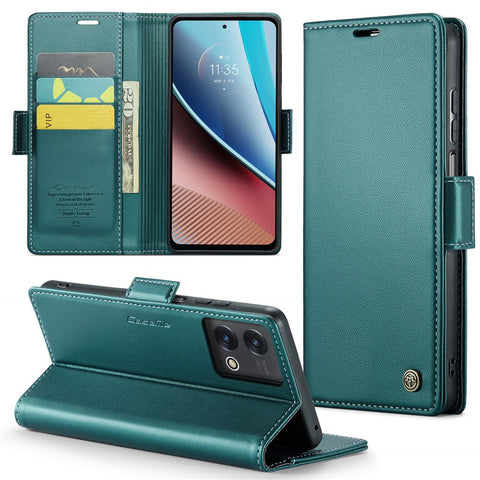 For Motorola Moto G Stylus 5G (2023) Leather Case CASEME 023 RFID Blocking 3 Card Slot Mobile Cover