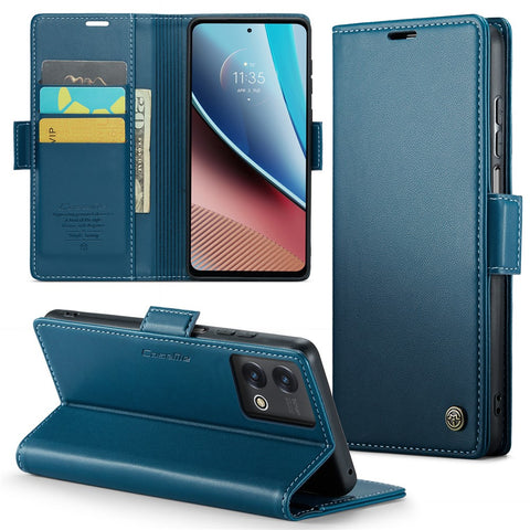 For Motorola Moto G Stylus 5G (2023) Leather Case CASEME 023 RFID Blocking 3 Card Slot Mobile Cover