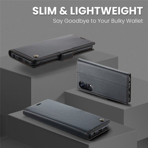 For Oppo Reno8 T 4G Leather Case CASEME 023 RFID Blocking 3 Card Slot Mobile Cover