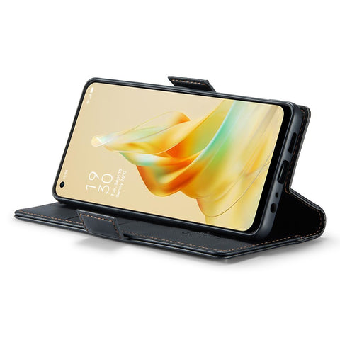 For Oppo Reno8 T 4G Leather Case CASEME 023 RFID Blocking 3 Card Slot Mobile Cover