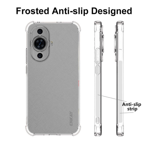 ENKAY HAT PRINCE For Huawei nova 11 / nova 12s 4G / nova 12 Lite 4G Soft TPU Case Anti-Slip Strip Edge Thickened Corners Clear Cover