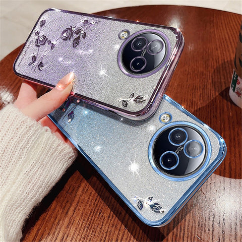 KADEM For Xiaomi Civi 3 5G Rhinestone Flower TPU Phone Cover Glitter Gradient Protective Case