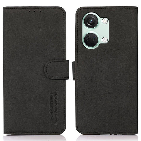 KHAZNEH For OnePlus Nord 3 5G / Ace 2V Anti-Fingerprint Textured Phone Case PU Leather Wallet Stand Phone Cover