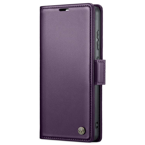 For Samsung Galaxy S21 Ultra 5G Leather Case CASEME 023 RFID Blocking 3 Card Slot Mobile Cover