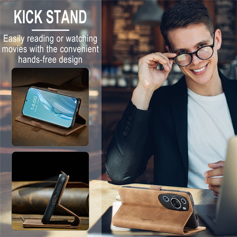 CASEME 013 Series For Huawei P60 Art PU Leather Stand Wallet Case Shockproof Phone Cover