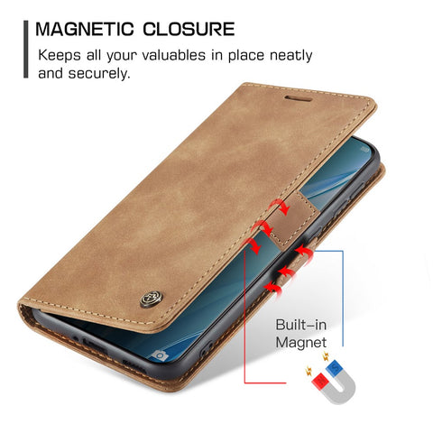 CASEME 013 Series For Huawei P60 Art PU Leather Stand Wallet Case Shockproof Phone Cover