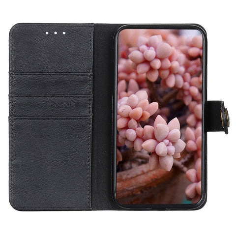 KHAZNEH Leather Wallet Shell for OnePlus Nord 3 5G / Ace 2V Cowhide Texture Flip Stand Phone Case