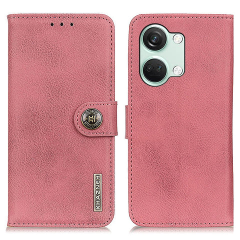 KHAZNEH Leather Wallet Shell for OnePlus Nord 3 5G / Ace 2V Cowhide Texture Flip Stand Phone Case