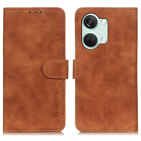 KHAZNEH For OnePlus Nord 3 5G / Ace 2V Retro Phone Stand Case PU Leather Drop-proof Wallet Cover