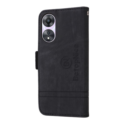 BETOPNICE 001 For Oppo A58 5G / A78 5G PU Leather Flip Cover Stitching Imprinted Wallet Phone Case