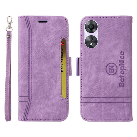 BETOPNICE 001 For Oppo A58 5G / A78 5G PU Leather Flip Cover Stitching Imprinted Wallet Phone Case