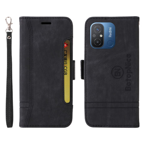 BETOPNICE 001 For Xiaomi Redmi 12C 4G / 11A 4G / Poco C55 4G Wallet Phone Case Shockproof PU Leather Cover