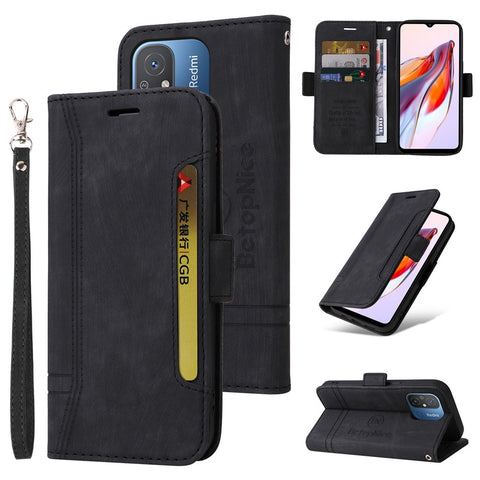 BETOPNICE 001 For Xiaomi Redmi 12C 4G / 11A 4G / Poco C55 4G Wallet Phone Case Shockproof PU Leather Cover