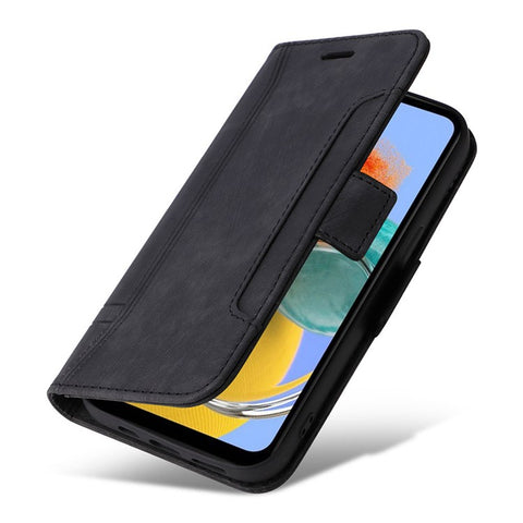 BETOPNICE 001 For Samsung Galaxy M14 / F14 5G Imprinted Line Wallet Stand Cover PU Leather Phone Case