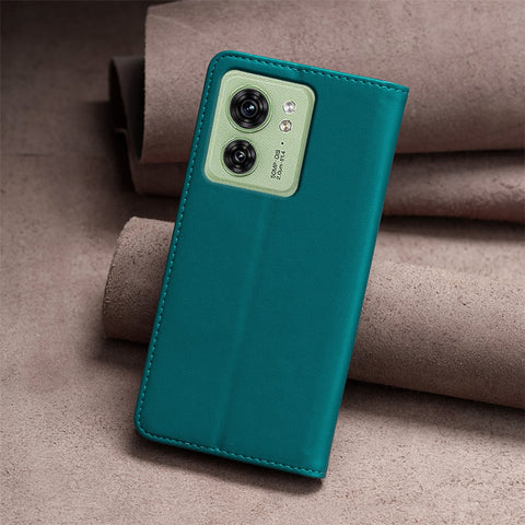 BINFEN COLOR BF18 For Motorola Edge 40 5G Leather Flip Cover Auto-absorbed Magnetic Phone Case with Card Holder