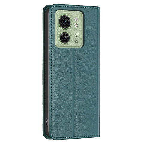 BINFEN COLOR BF18 For Motorola Edge 40 5G Leather Flip Cover Auto-absorbed Magnetic Phone Case with Card Holder