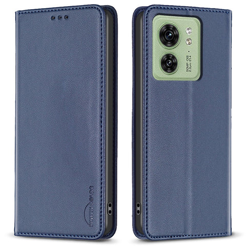 BINFEN COLOR BF18 For Motorola Edge 40 5G Leather Flip Cover Auto-absorbed Magnetic Phone Case with Card Holder