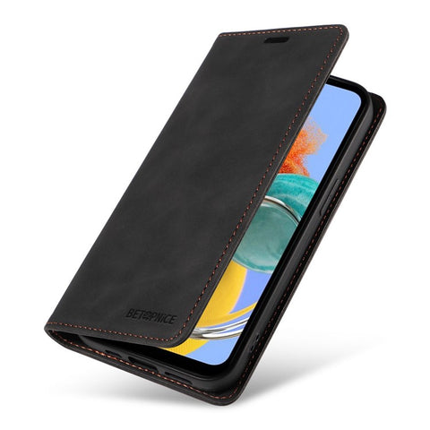 BETOPNICE 003 RFID Blocking Phone Cover For Samsung Galaxy F14 5G / M14 5G , PU Leather Stand Wallet Mobile Phone Case