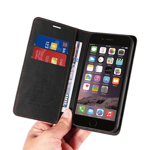 BETOPNICE 003 For iPhone 6 Plus / 7 Plus / 8 Plus / 6s Plus TPU+PU Leather Stand Cover RFID Blocking Wallet Cell Phone Case