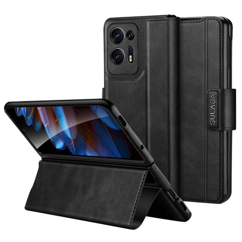SULADA For Oppo Find N2 5G PU Leather+Hard PC Phone Case Stand Shockproof Cover