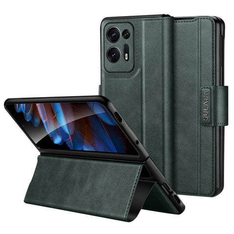 SULADA For Oppo Find N2 5G PU Leather+Hard PC Phone Case Stand Shockproof Cover
