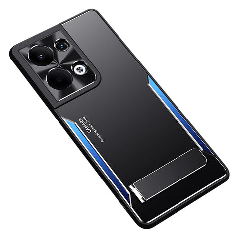 Smartphone Cover for Oppo Reno9 Pro+ 5G , Cell Phone Shell Kickstand TPU+Aluminium Alloy Phone Case