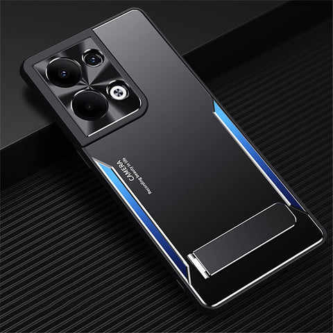 Smartphone Cover for Oppo Reno9 Pro+ 5G , Cell Phone Shell Kickstand TPU+Aluminium Alloy Phone Case
