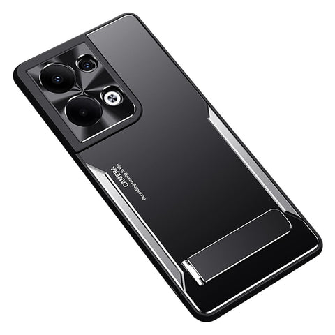 Smartphone Cover for Oppo Reno9 Pro+ 5G , Cell Phone Shell Kickstand TPU+Aluminium Alloy Phone Case