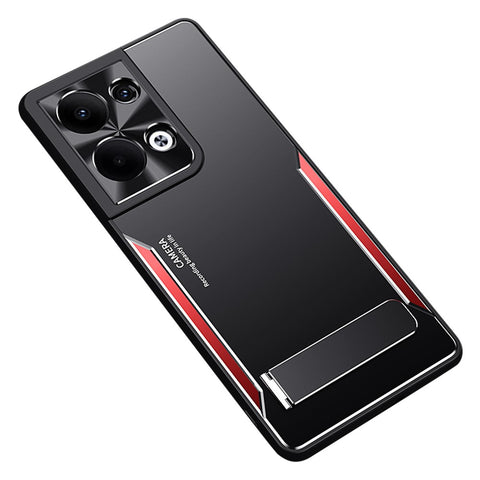 Smartphone Cover for Oppo Reno9 Pro+ 5G , Cell Phone Shell Kickstand TPU+Aluminium Alloy Phone Case