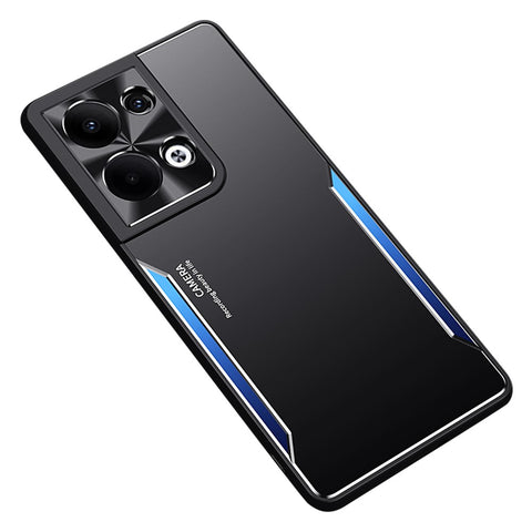 For Oppo Reno9 Pro+ 5G Drop Protection Aluminum Alloy + TPU Phone Cover Slim-fit Mobile Phone Case