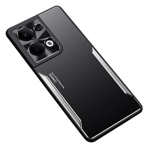 For Oppo Reno9 Pro+ 5G Drop Protection Aluminum Alloy + TPU Phone Cover Slim-fit Mobile Phone Case