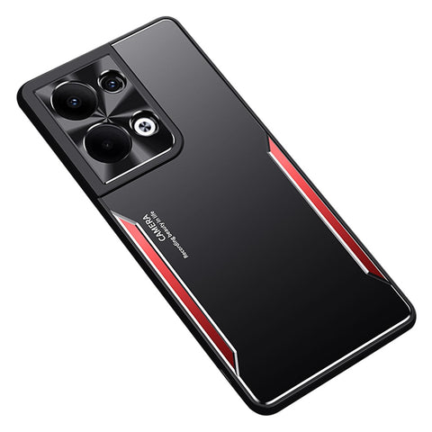For Oppo Reno9 Pro+ 5G Drop Protection Aluminum Alloy + TPU Phone Cover Slim-fit Mobile Phone Case