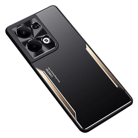 For Oppo Reno9 Pro+ 5G Drop Protection Aluminum Alloy + TPU Phone Cover Slim-fit Mobile Phone Case